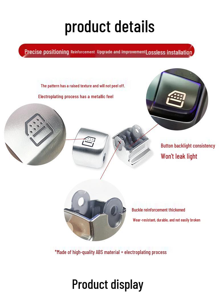 Compatible Switch Button for Mercedes-Benz Maybach S-Class W222 Window Glass Lifter (Part 2229056800)