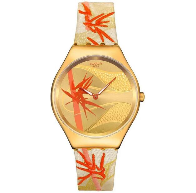 Часы Swatch SYXZ105 Skin Irony Golden Red Bamboo