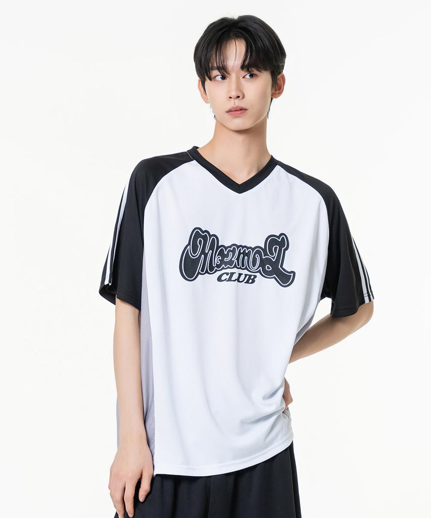 MOZMOZ Sporty Air Mesh Short Sleeve Jersey T-Shirt Black