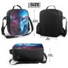 Cute Wolf With Galaxy Sky Insulated Lunch Bag for School Work Office Picnic Animal Head Face Tote Lunch Box Containers