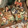 30pcs Retro Christmas Theme PET Stickers Creative Decoration DIY Junk Journal Scrapbook Aesthetic Material Craft Supplies