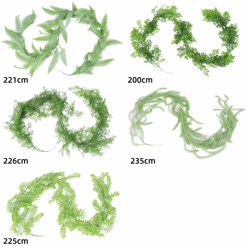 Extra Long Artificial Plant Vine Various Types Wall Hanging Ornament Simulation Fern Leaves Garland DIY Accessories Green