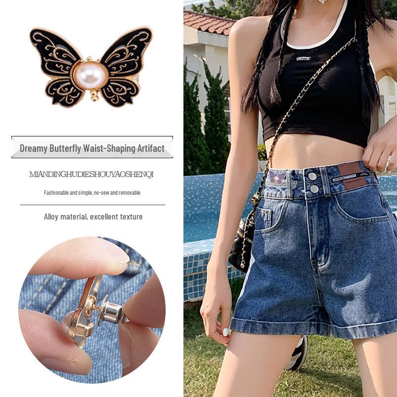 Butterfly Waist Buckle - Adjustable, No-Sew Jeans Button for Easy Waistline Alteration.
