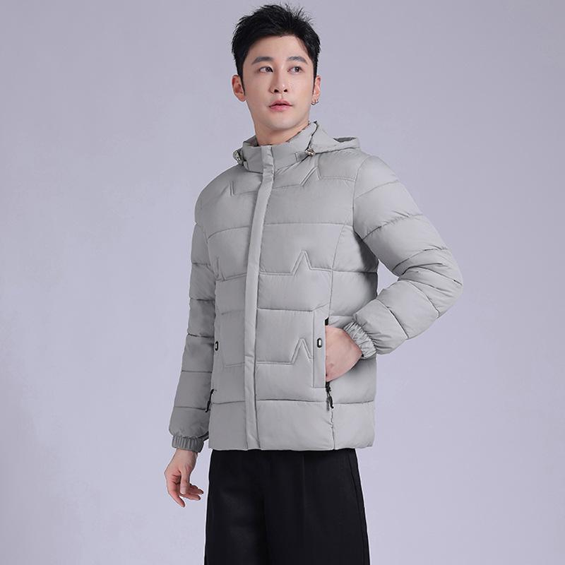 

Новая мужская утепленная куртка зимняя утолщенная холодостойкая утепленная одежда теплый костюм свободный повседневный деловой утолщенная куртка с капюшоном 5XL-165-92.5 kg светло-серый