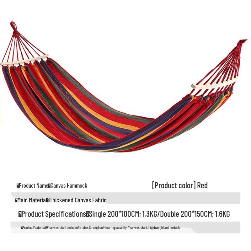 Outdoor Camping Anti-Rollover Canvas Hammock
