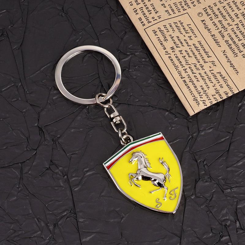Luxusné 3D kovové emblémy, prívesok na kľúče od auta, prívesok na kľúče pre Ferrari F430 Stradale Roma 488 Portofino F8 612