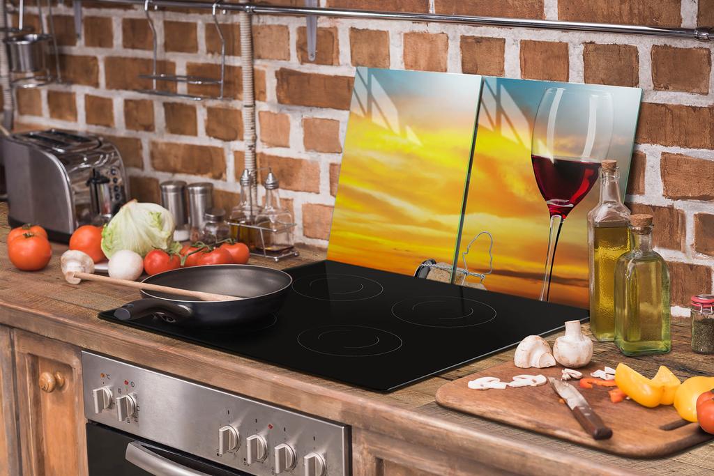 SZKLANA PŁYTA OCHRONNA NA KUCHENKĘ 85x52 WINO