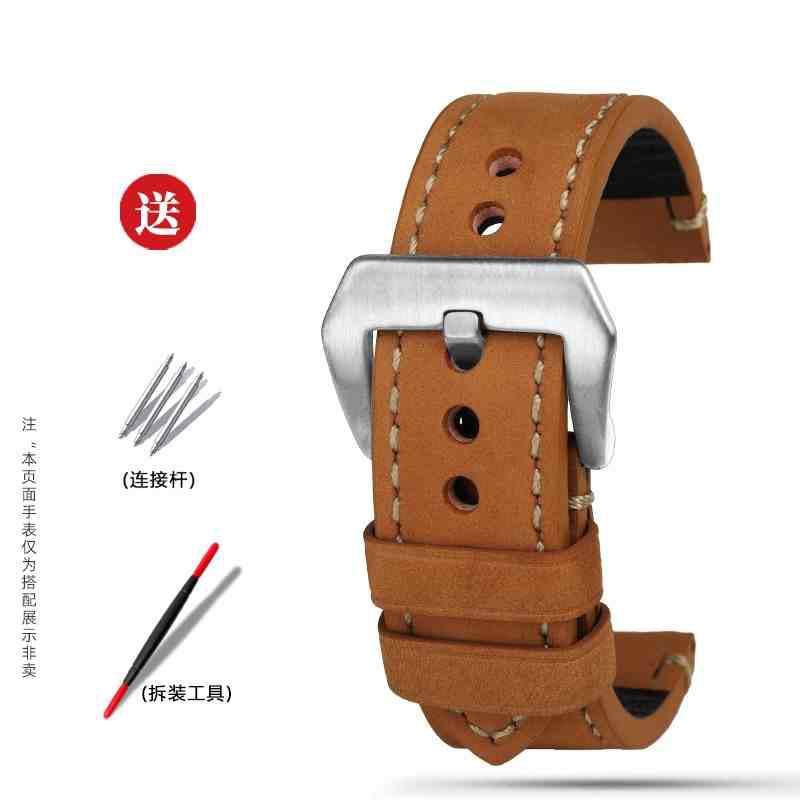 

Frosted Crazy Horse Leather Watch Strap For Panerai PAM441 Fat Sea Men s Lumino PAM1086 22mm 24mm 26mm Accessories Cowhide strap 26mm