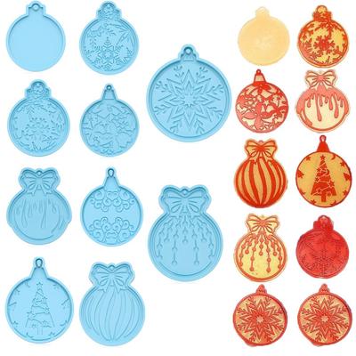 Christmas Ball Silicone Mould Keychain Pendant Epoxy Resin Crafts Silicone Mold Candy Chocolate Xmas Jewelry Pendant Making Mold