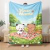 Name Custom Bubu Y Dudu Cartoon Print Flannel Blanket High Quality Warm Comfortable Cover for All Seasons Perfect for Gifts Home Decor