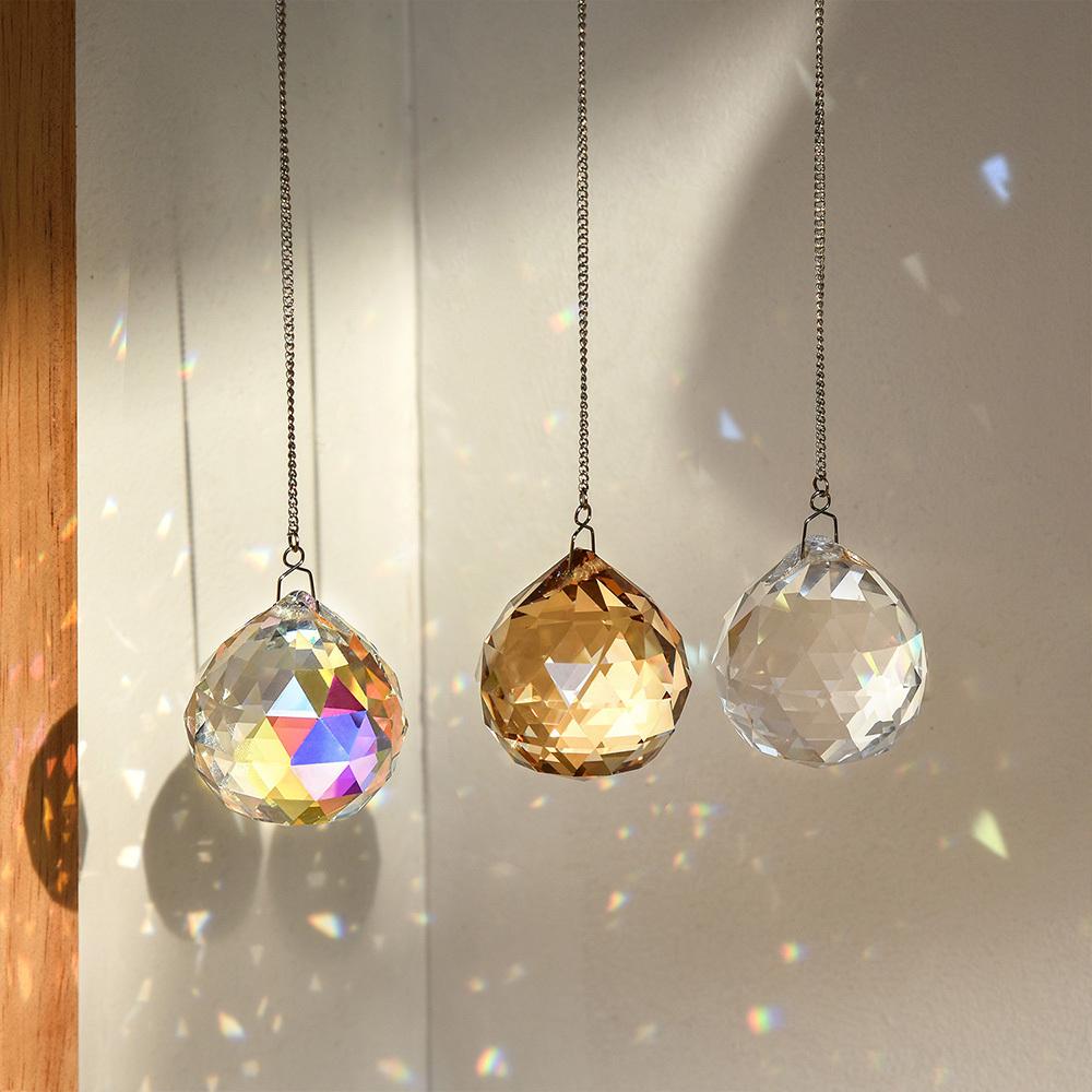 Transparent Pendant Prism Light Bead Sun Catcher, Rainbow Making Artifact, Wedding Home Party Atmosphere Decoration.