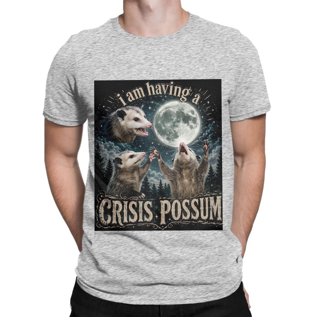 I am having a crisis possum Funny 100 Cotton TShirt Possum Tops Tees For Unisex