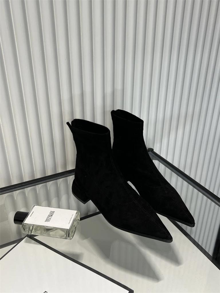 Fashion Women's Boots 2024 Autumn New Women's Leopard Print Boots Fashionable and Versatile Pointed Toe Short Boots Botas De Mujer