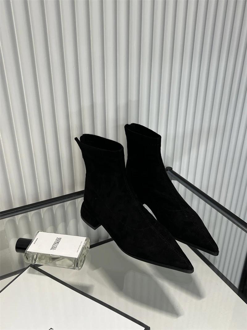 

Fashion Women s Boots 2024 Autumn New Women s Leopard Print Boots Fashionable and Versatile Pointed Toe Short Boots Botas De Mujer 35 чёрный