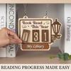 Book Corner Wall Decoration Wooden Bookshelf Hanging Book Tracking Board Wood Sign For Readers Study Room Display Gift