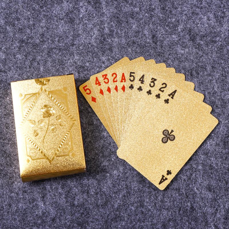 

Gold Foil Skull Poker Cards Waterproof PVC Plastic Magic Cards For Gambling Board Game Washable Flexible Use Playing Cards
