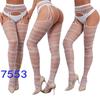 Women's Sexy Crotchless Fishnet Suspender Stockings with Eye Jacquard Design - Style 7501