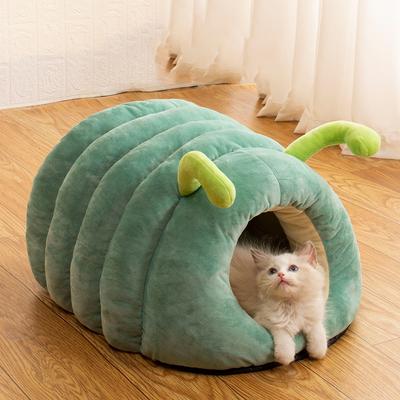 Hundebett, Katzensofa, süße Raupenform, bequeme, gemütliche Schlafplätze für Haustiere, für kleine, mittelgroße und große Hundebetten mit weichem Kissen