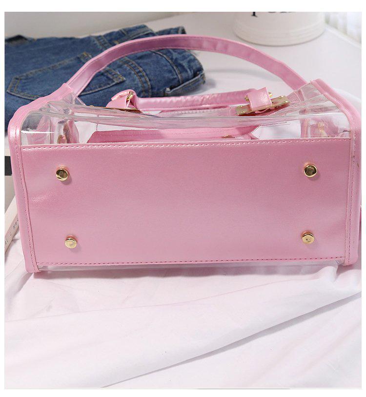 2025 Summer Women's Beach Bag: Korean Style Transparent Jelly Crossbody & Shoulder Mother-Child Handbag