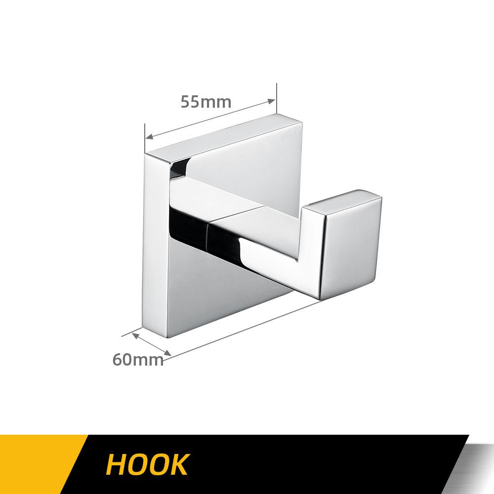 

Полірована хромована стіна з нержавіючої сталі Гачок для одягу Тримач туалетного паперу Стійка для рушників Кухонне приладдя Аксесуари для ванної кімнати