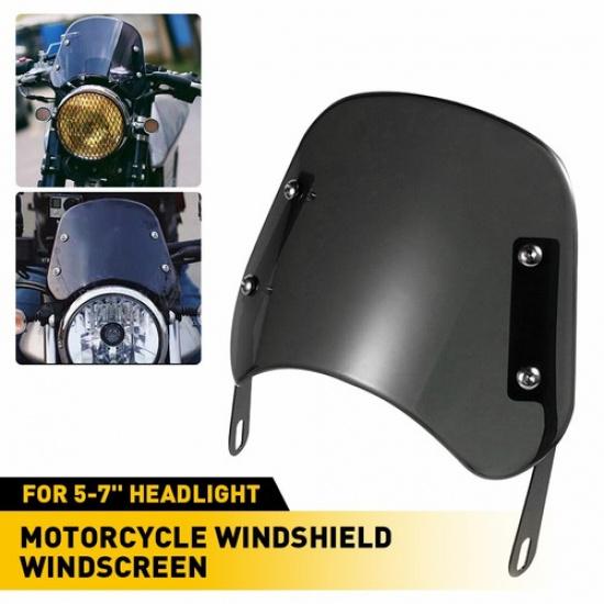 Motorcycle Headlight Windshield Universal Windscreen For 5-7'' Round Headlight