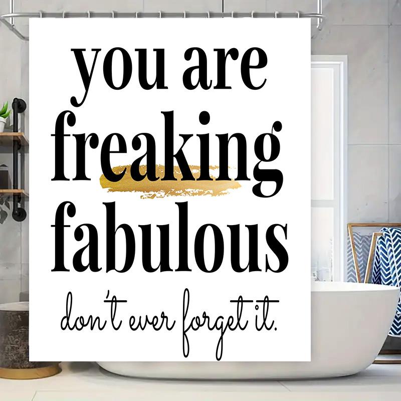 

Fabulous Shower Curtain Bold Typography Bathroom Decor Must-Have For Your Bath Room (128 Characters) W60H190(CM)-1 Pcs