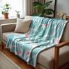Tropical Hibiscus Abstract Cartoon Anime Print Flannel Blanket Soft Warm Throw for Kids Bedroom Sofa Christmas Office Car
