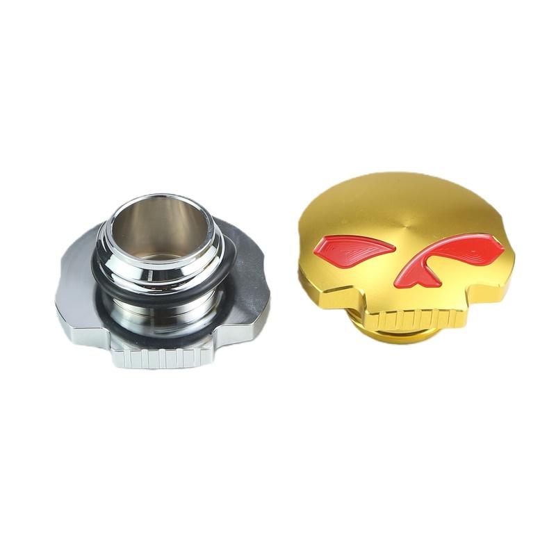For Harley XL883 XL1200 Dyna Fat Boy Breakout Modified Skull Fuel Fuel Tank Cap Harley Motorcycle Accessorie Silver Gold