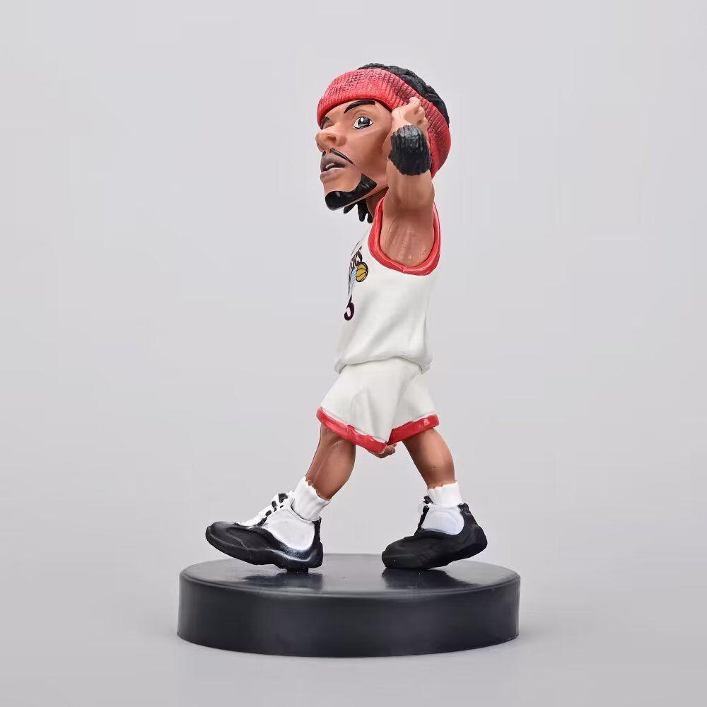 Miniatur Basketballstar Figur Allen Iverson Niedliche Q-Version PVC Sammlermodell