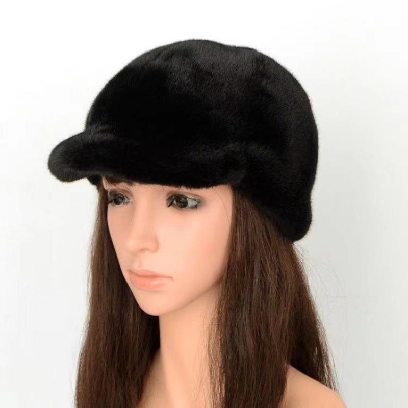 Plush Fisherman Cap Thick Fur Cap Autumn Winter Natural Warm Female Fashion Hat Earmuffs Foldable Portable Warm Breathable Fashion Women