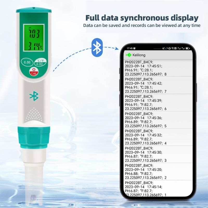 Pocket Meter Water Quality Tester for Swimming Pool Agriculture Temperature Meter 0-14PH Digital Tester Pen Portable