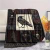 Flaneldecke mit Krähenmuster, Hohe Qualität, Bequem für alle Jahreszeiten, Heimdekoration, Wärme und Komfort, Perfekt für Weihnachtsgeschenke49