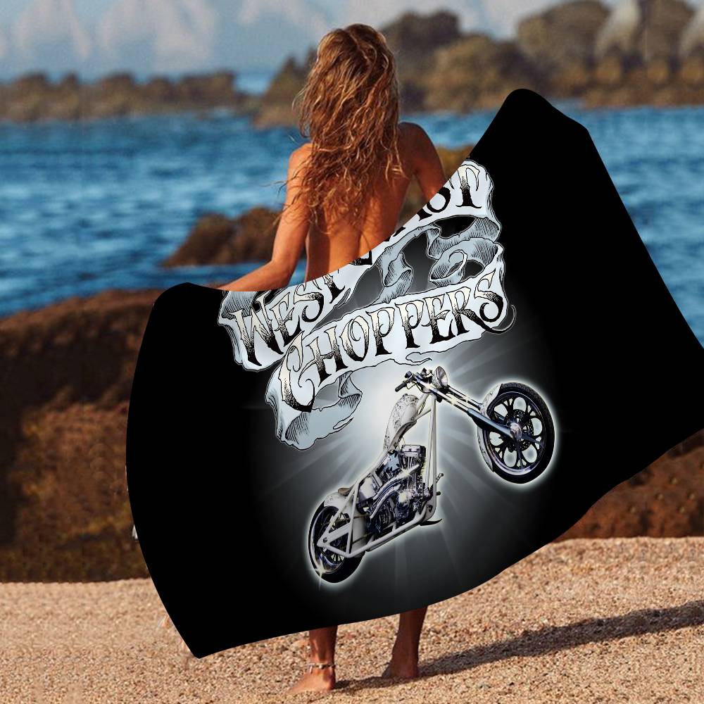 West C-Coast C-Choppers Bath Towel Microfiber Soft Water Absorbing Breathable For Girl Kids Decorative Cartoon Beach Towel