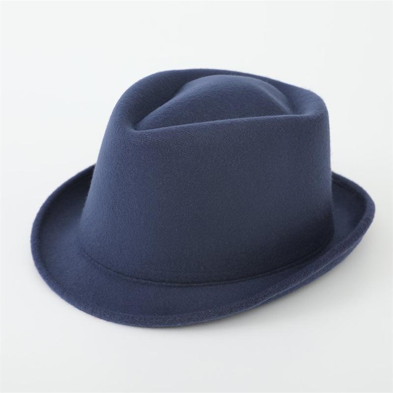 Hat European and American Woolen Multi-color Top Hat Men's and Women's Retro British Style Small Brim Jazz Hat Western Cowboy Hat