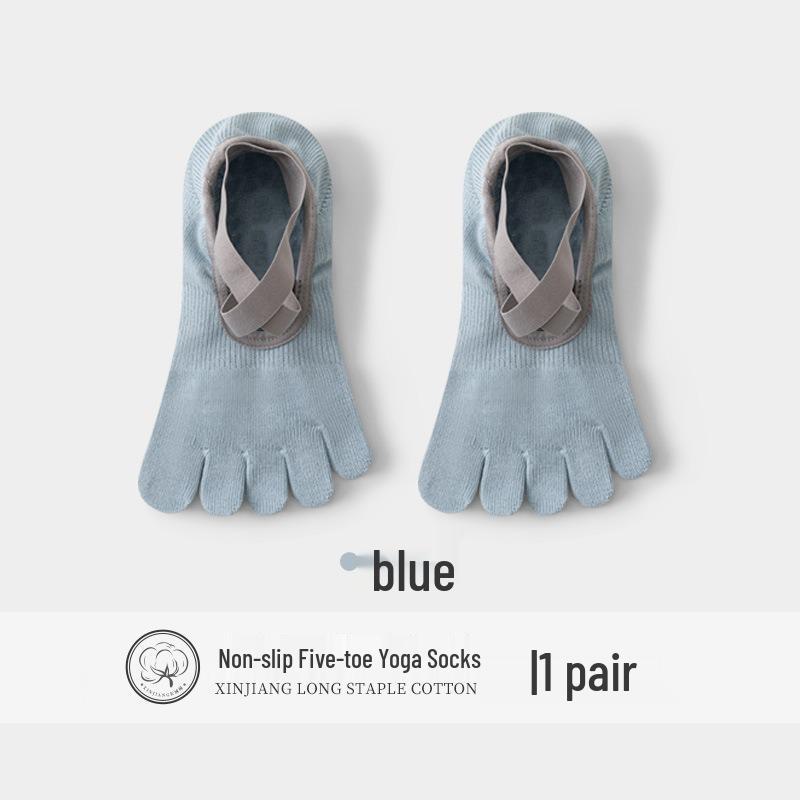 Women's Anti-Slip Yoga & Pilates Five-Toe Socks - Summer Thin, Pure Cotton Toe Separator Boat Socks