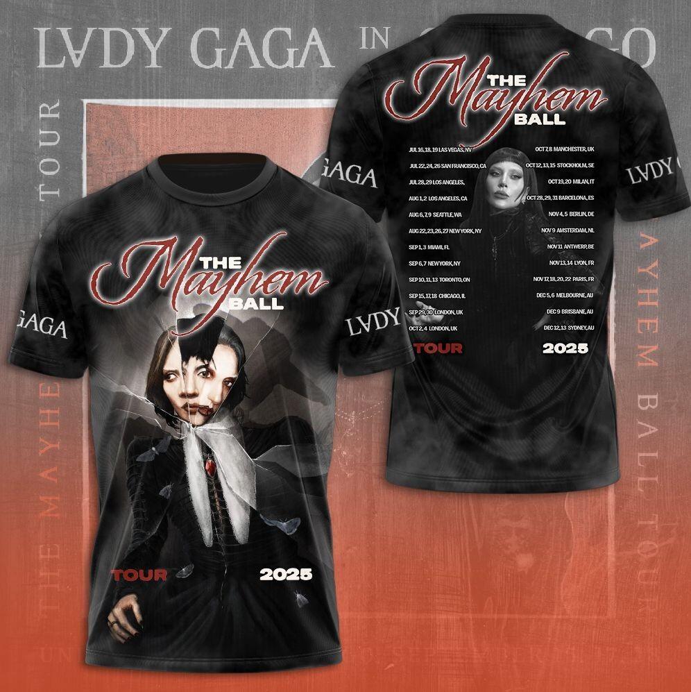 Lady Gaga The Mayhem Ball 2026 Tour 3D T-Shirt L
