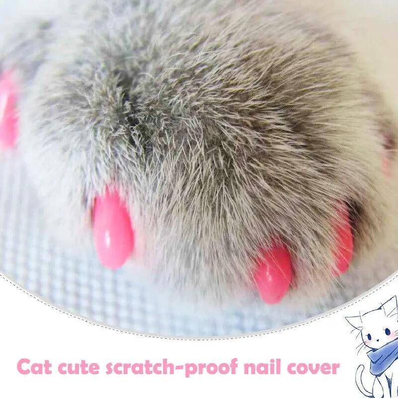 20pcs Silicone Soft Cat Nail Cap Cat Paw Claw Pet Nail Protector Cat Nail Cover Pet  Protector Kitten Cat Pet Products