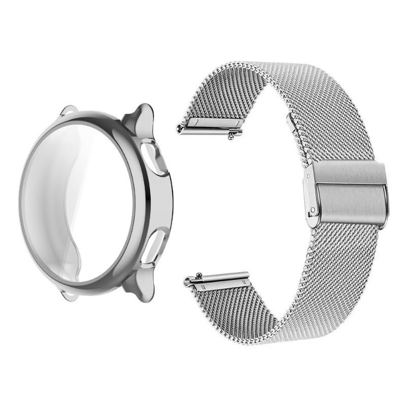 Milanese Watch Replacement Strap with Coverage TPU Shell for Garmin Active 6 Vivoactive 6 Active 5