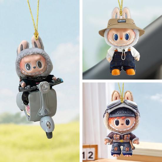 

Doll Figures Hanging Ornament 2D Acrylic Car Pendant Charming Doll Pendant Easy to Hang Backpack Keychain Car Decoration Christmas Gift