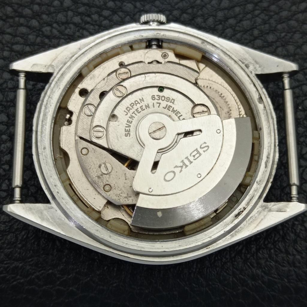 VINTAGE SEIKO AUTOMATIC 6309A JAPAN MENS GREEN COLOR DIAL WATCH a701568-5 R206b-a701568