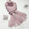 New Versatile Retro Twist Wool Blended Tassel Scarf for Men and Women Korean Style Wool Knitted Narrow Version Short Scarf