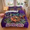 3pcs Cartoon Scooby Doo The Mystery Begins Printed Bedding Set, Soft and Comfortable Quilt Cover for Bedroom, Guest Room (1 Duvet Cover + 2