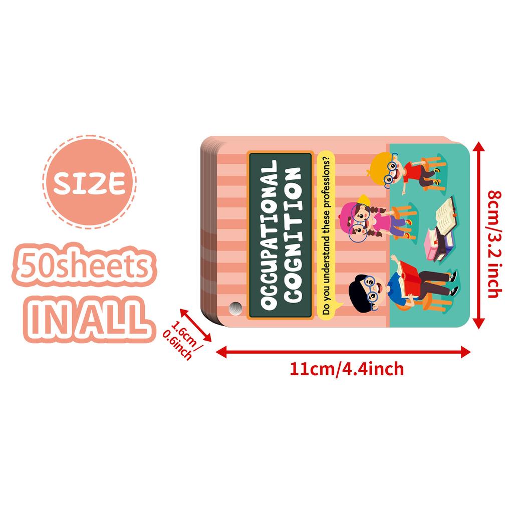 50 Vocational Cognitive Enlightenment Education Baby Intellectual Development Cognitive Cards Educational Cards