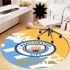 Custom Name Manchester City Printed Round Rug Carpet Chair Rug Area Rug Entryway Doormats,for Office Chair Living Room Bedroom Kitchen Room.