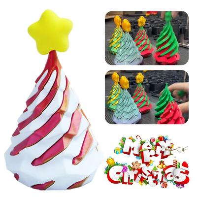 3D Printed Cone-Shaped Toys Christmas Trees Spiral Tabletops Decompression Decorations Children'S Push And Push Music Gifts