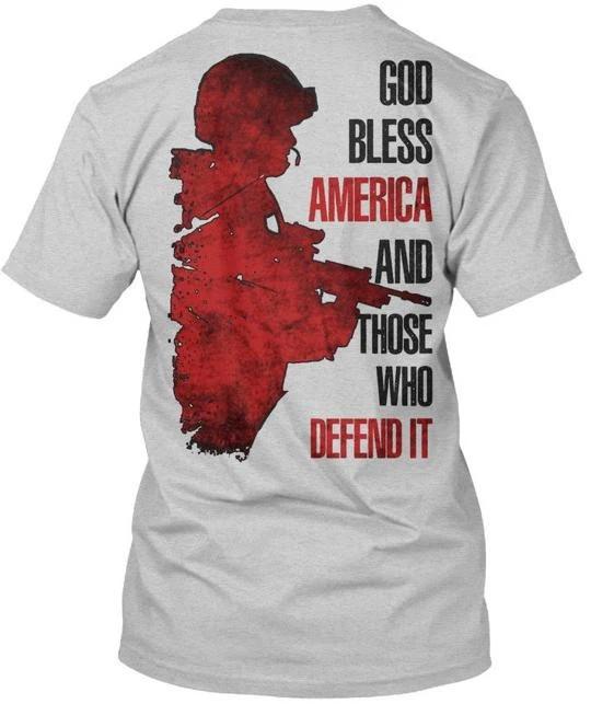 God Bless Americas Defenders America And Those Who TTshirt Made in USA S to 5XL