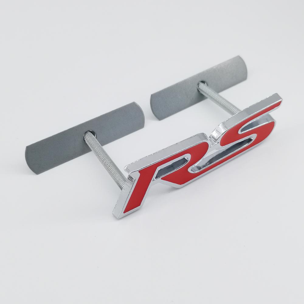 MPC4 3D Metal Logo RS Emblem Letters Car Front Grille Badge Rear Trunk Sticker For Honda Civic City Fit Shuttle Jazz Car Acceessories