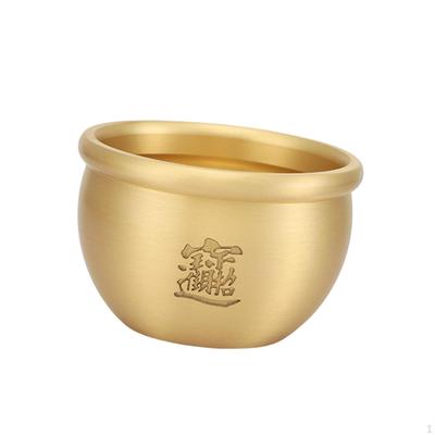 Bai Fu Golden Treasure Basin Statue Dekorationen Chinesische Box Reichtum Obst Geldtopf Kupfer
