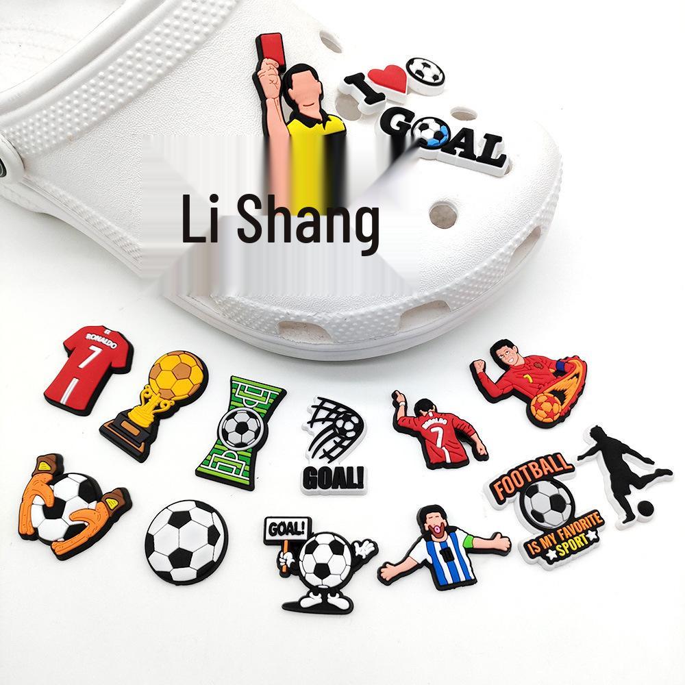 Football Crocs Charms - Soft PVC Shoe Decorations & Accessories