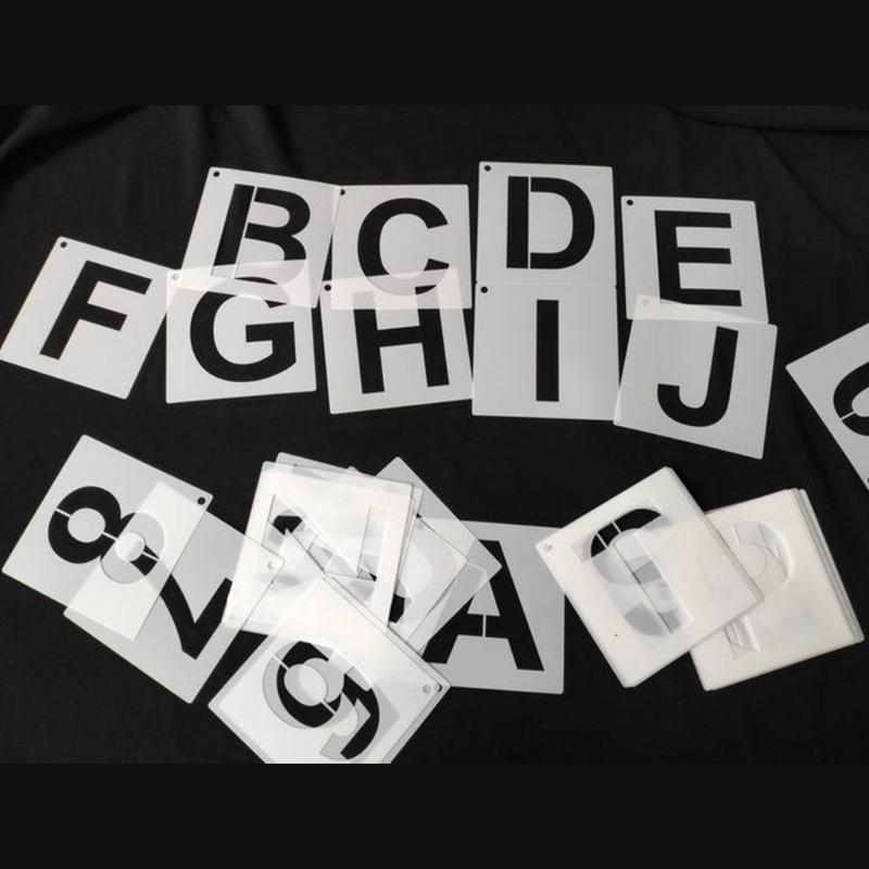 60Pcs Painting Templates Letter and Number Stencils Kids Drawing Stencils for Wood Sign Cake Painting Wall Decoration